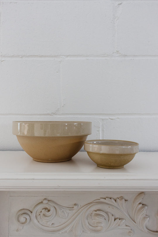 vintage french Digoin stoneware bowls, set of 2