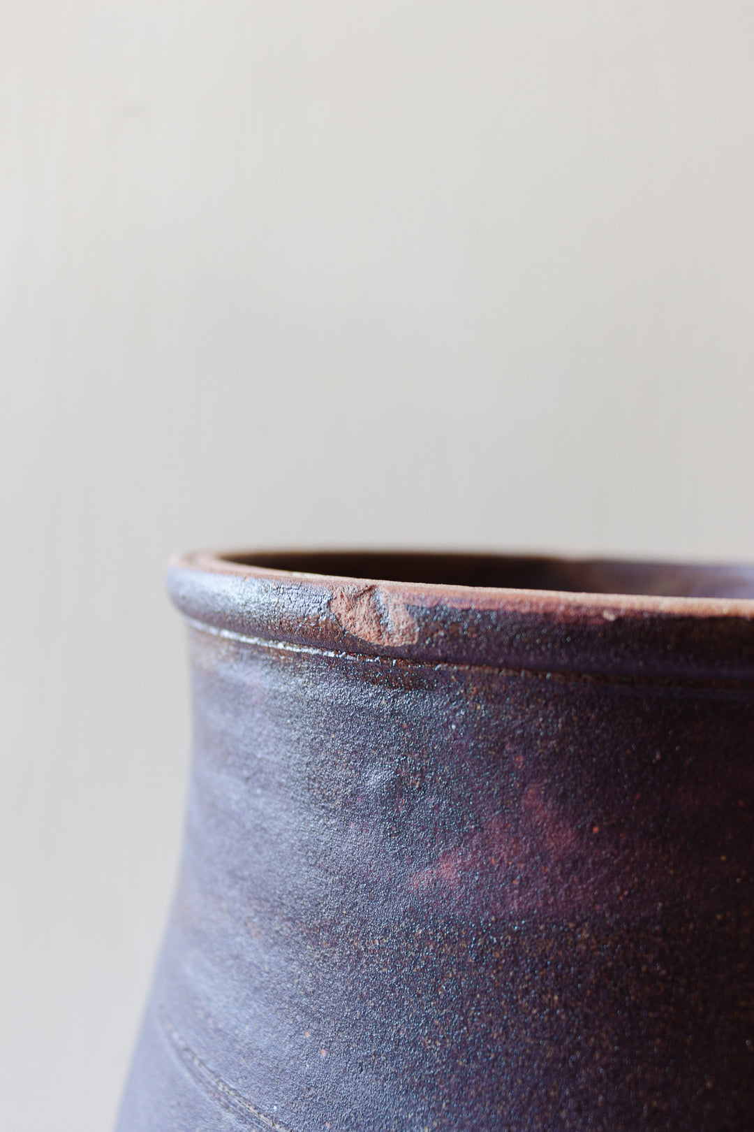 vintage french demiglaze oversized stoneware vessel