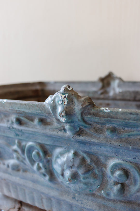 turn of the century french enamelled cast iron jardinière