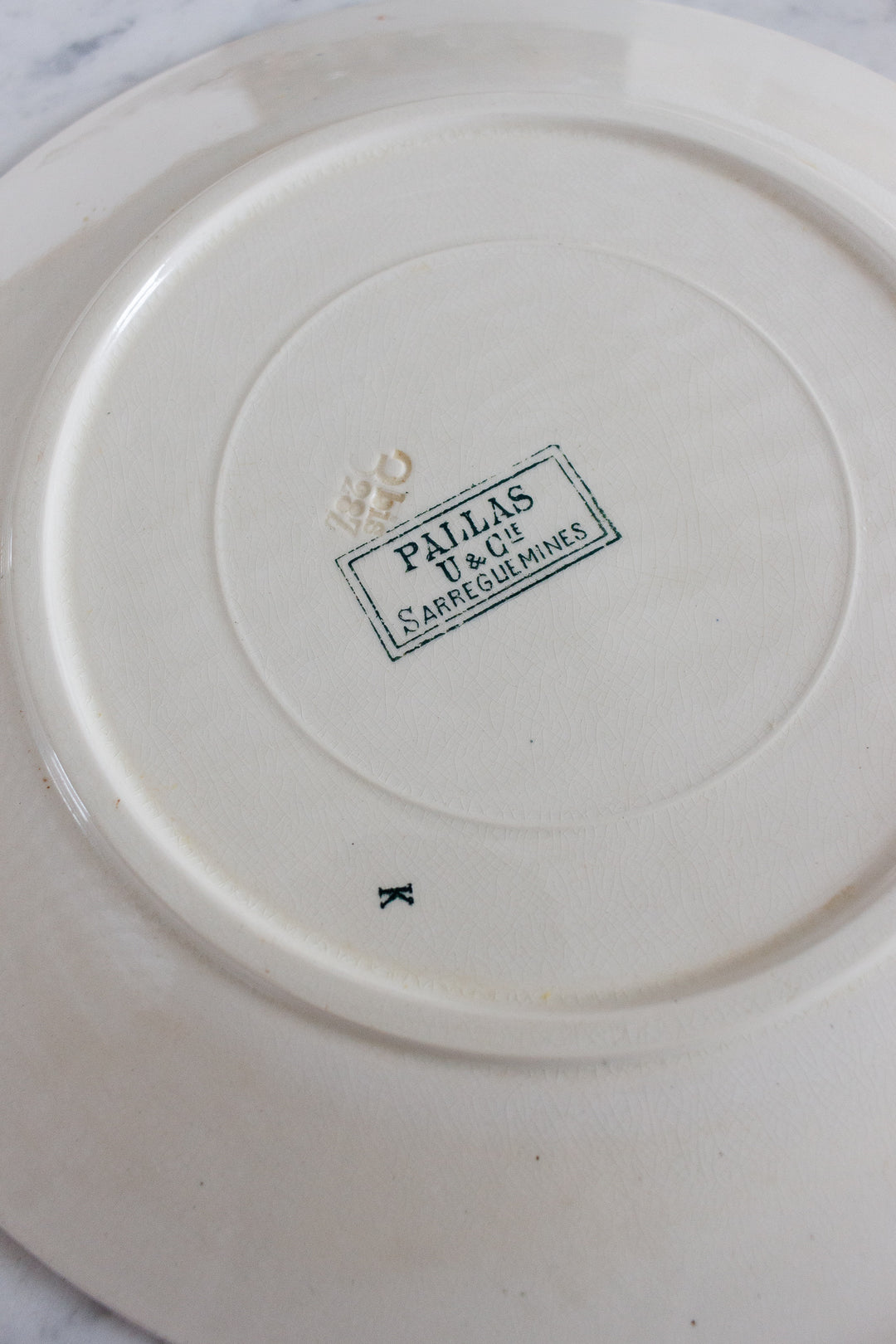 antique french sarreguemines transferware dish set