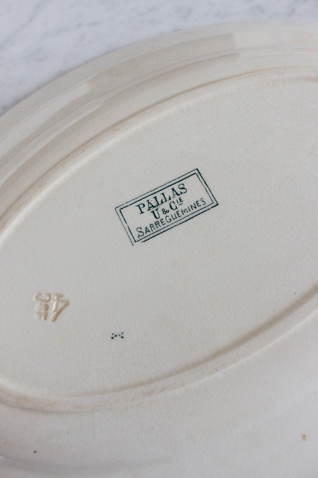 antique french sarreguemines transferware dish set