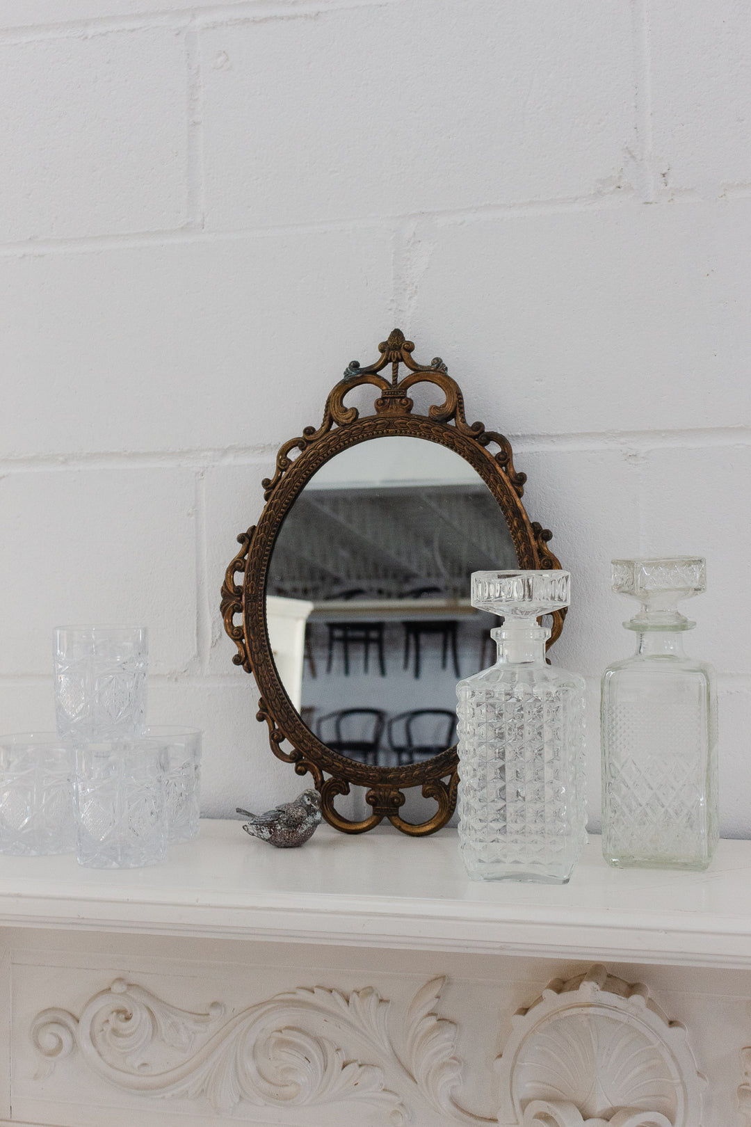 vintage french cut glass café decanter
