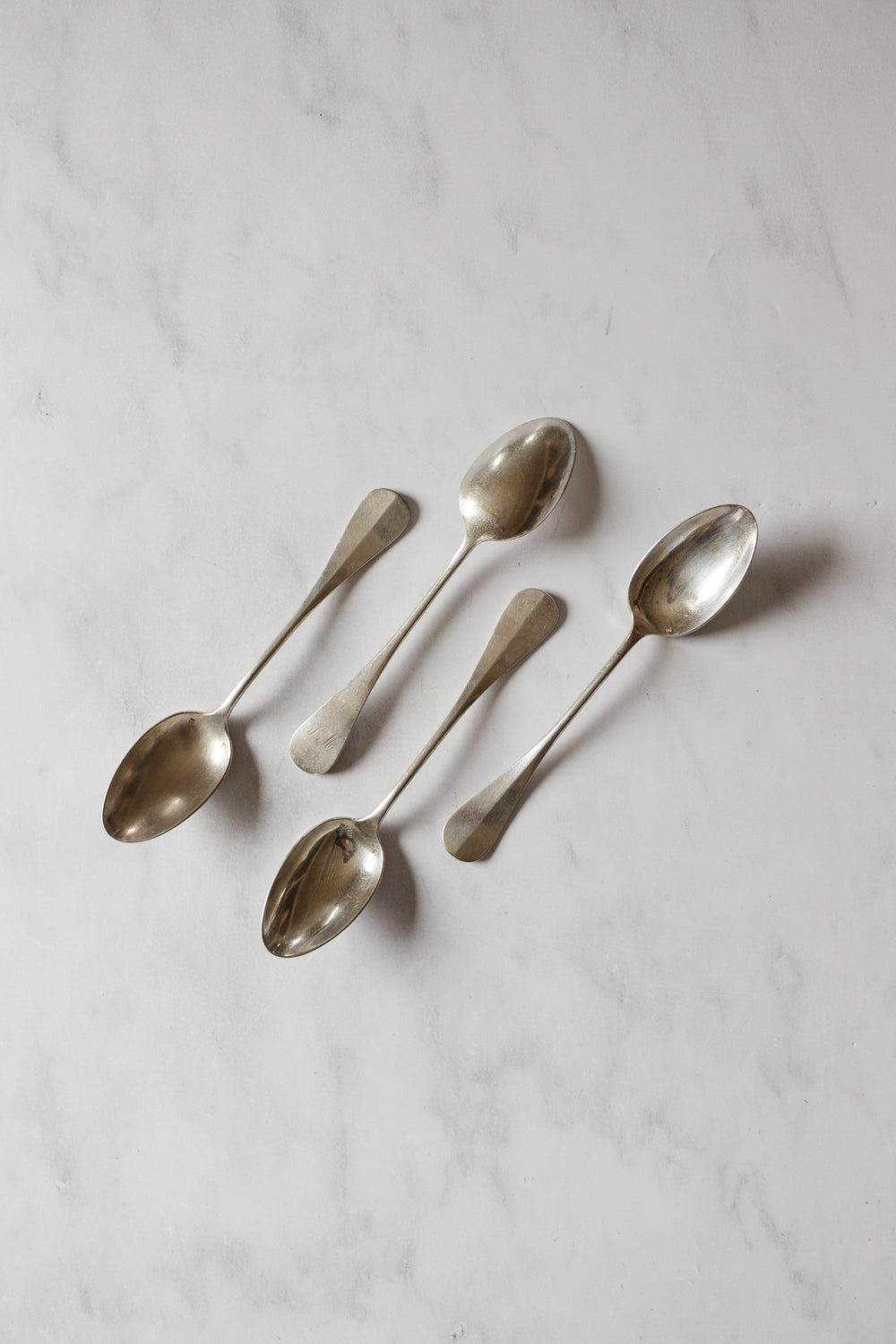 vintage French monogrammed silver flatware, set of 8