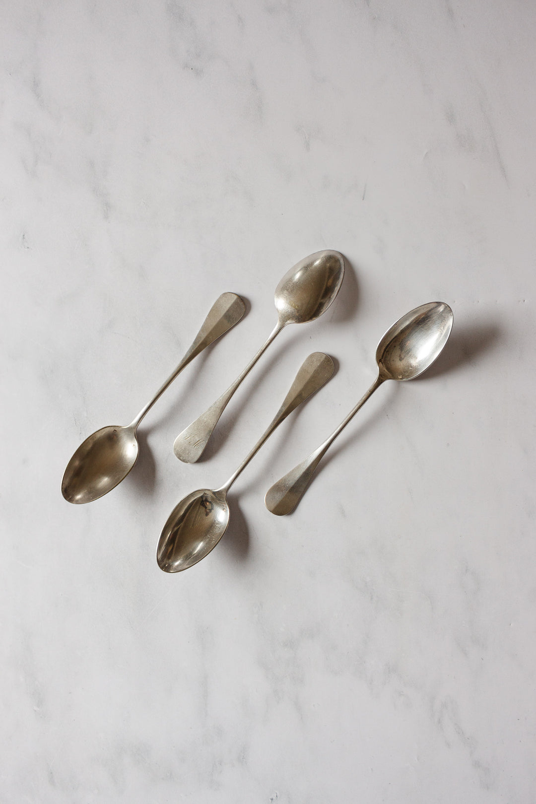 vintage French monogrammed silver flatware, set of 8