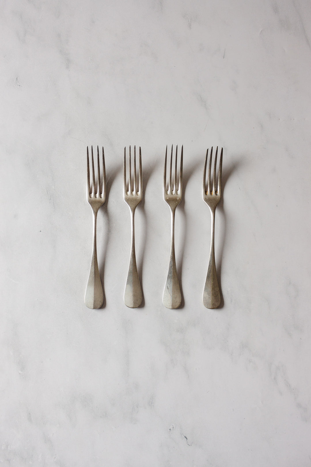 vintage French monogrammed silver flatware, set of 8