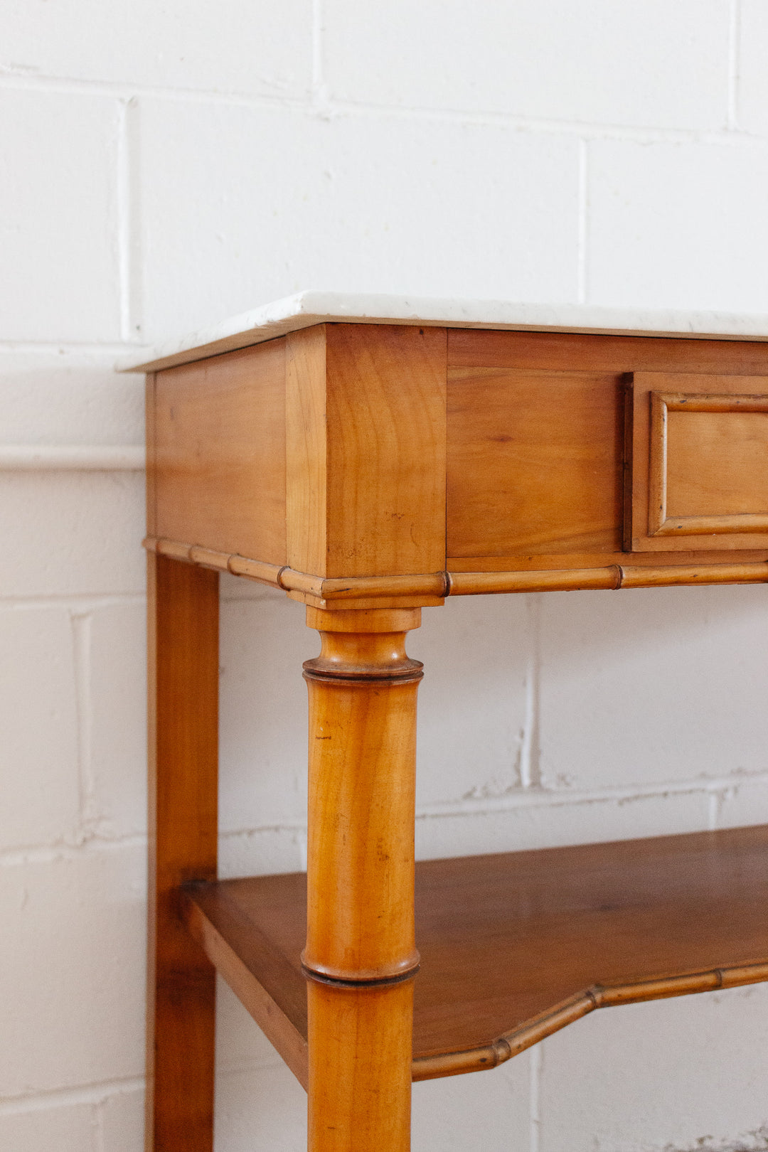 19th century french faux bamboo marble top vanity