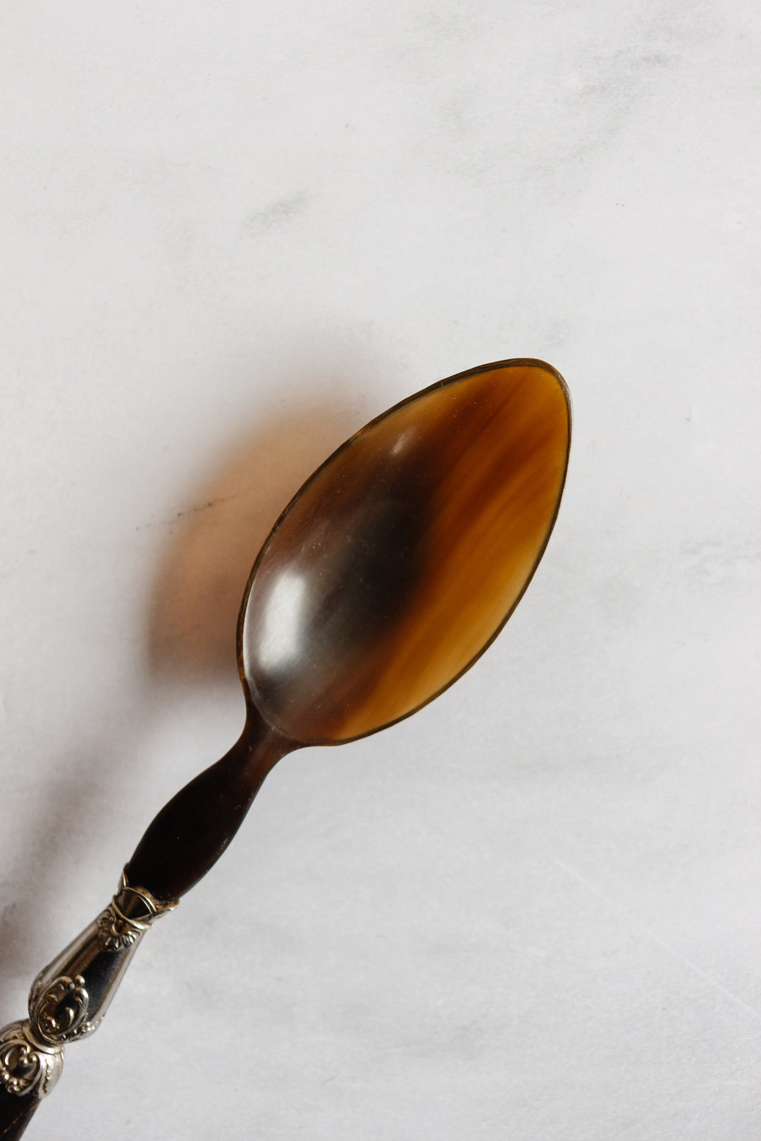 rare antique french horn & ebony serving set