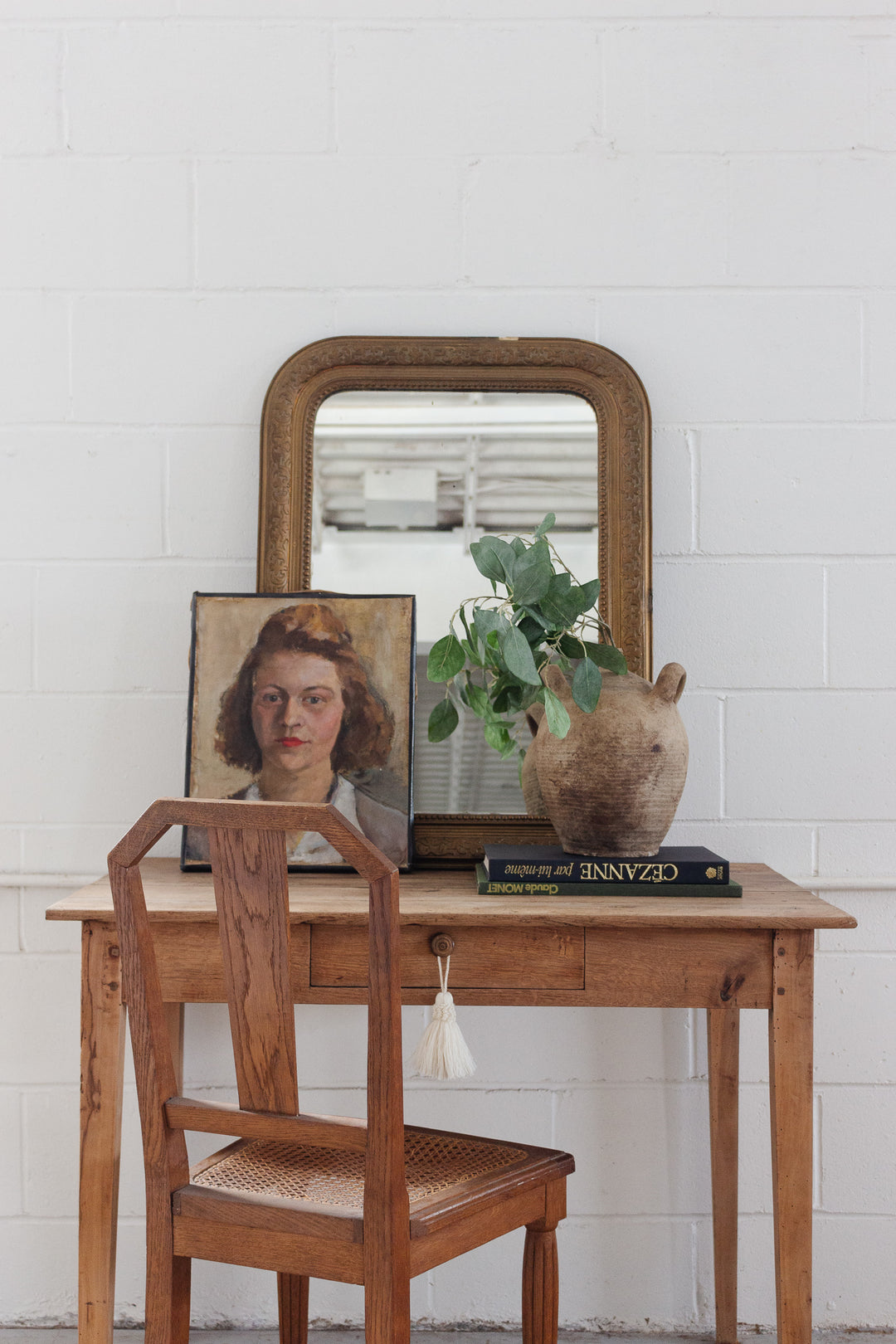 un portrait de femme/femme allongée (double sided painting)