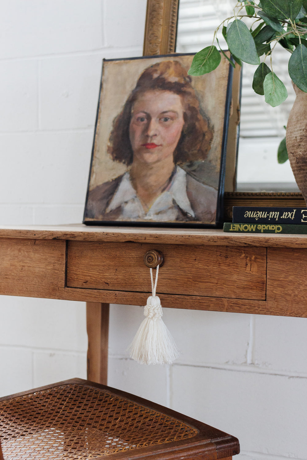 un portrait de femme/femme allongée (double sided painting)