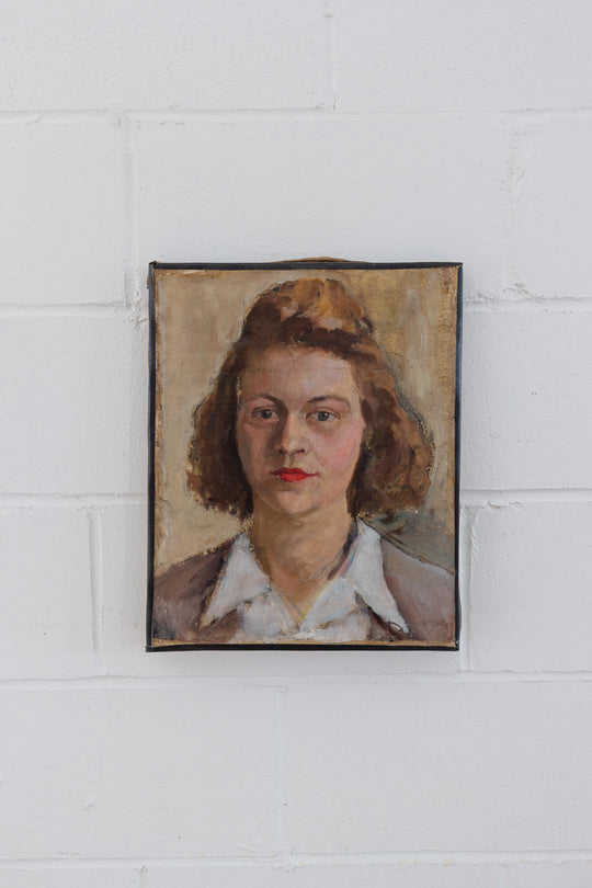 un portrait de femme/femme allongée (double sided painting)