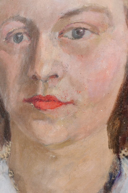 un portrait de femme/femme allongée (double sided painting)