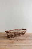 antique French spindle woven bread basket