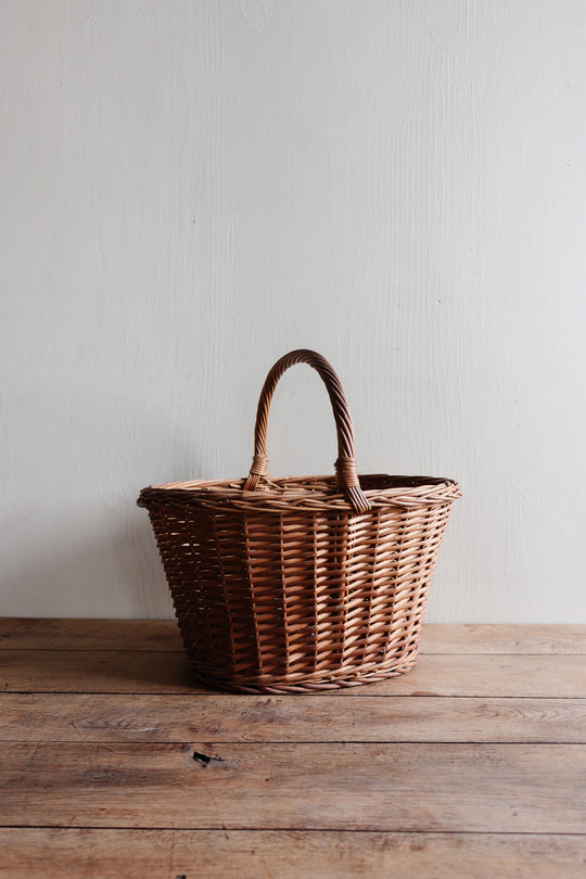 vintage french woven gathering basket