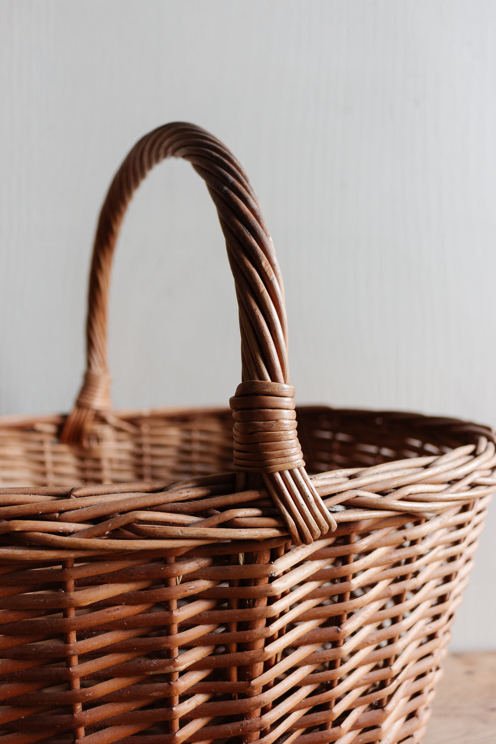 vintage french woven gathering basket