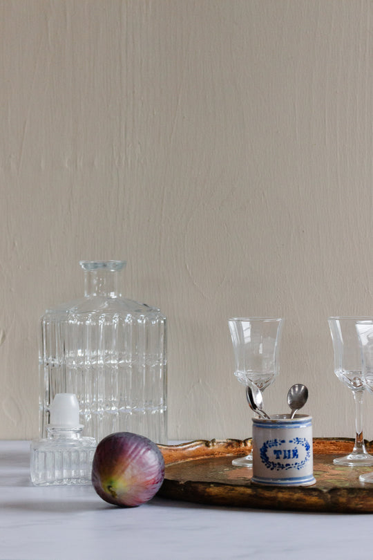 antique French petite "thé" ceramic caddy cup