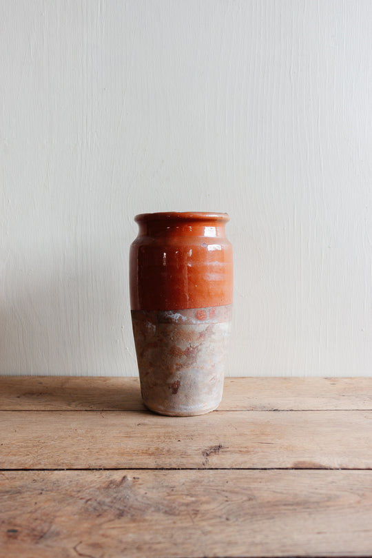 antique French Provençal stamped terra cotta vessel