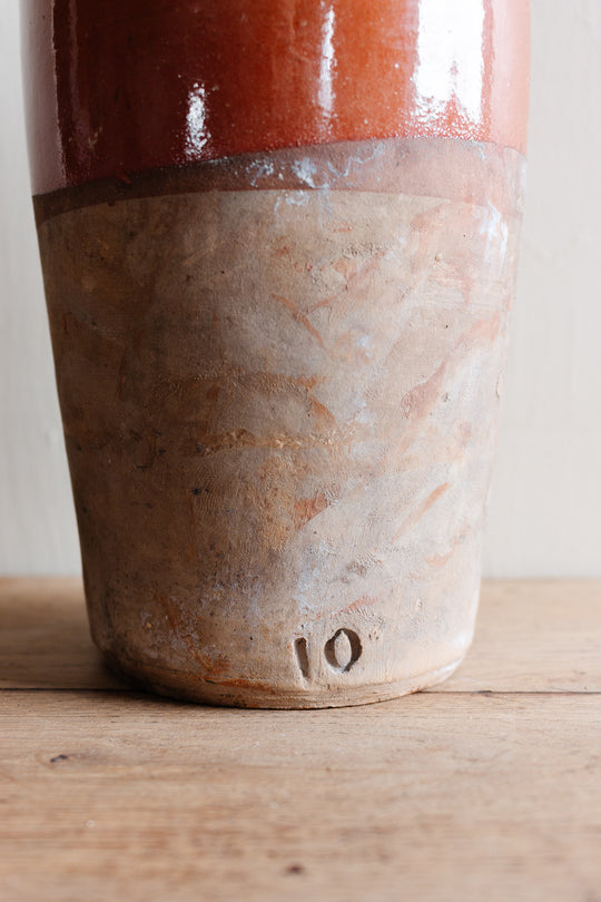 antique French Provençal stamped terra cotta vessel
