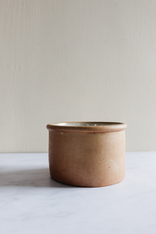 vintage french glazed stoneware pot