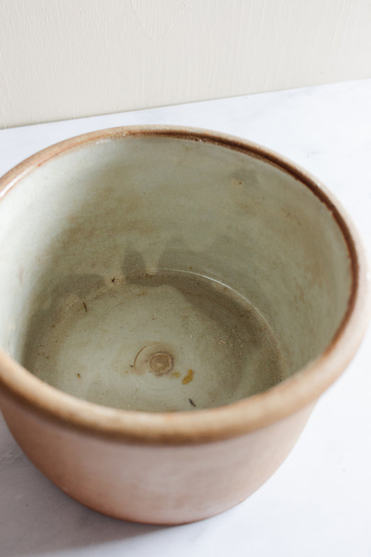 vintage french glazed stoneware pot