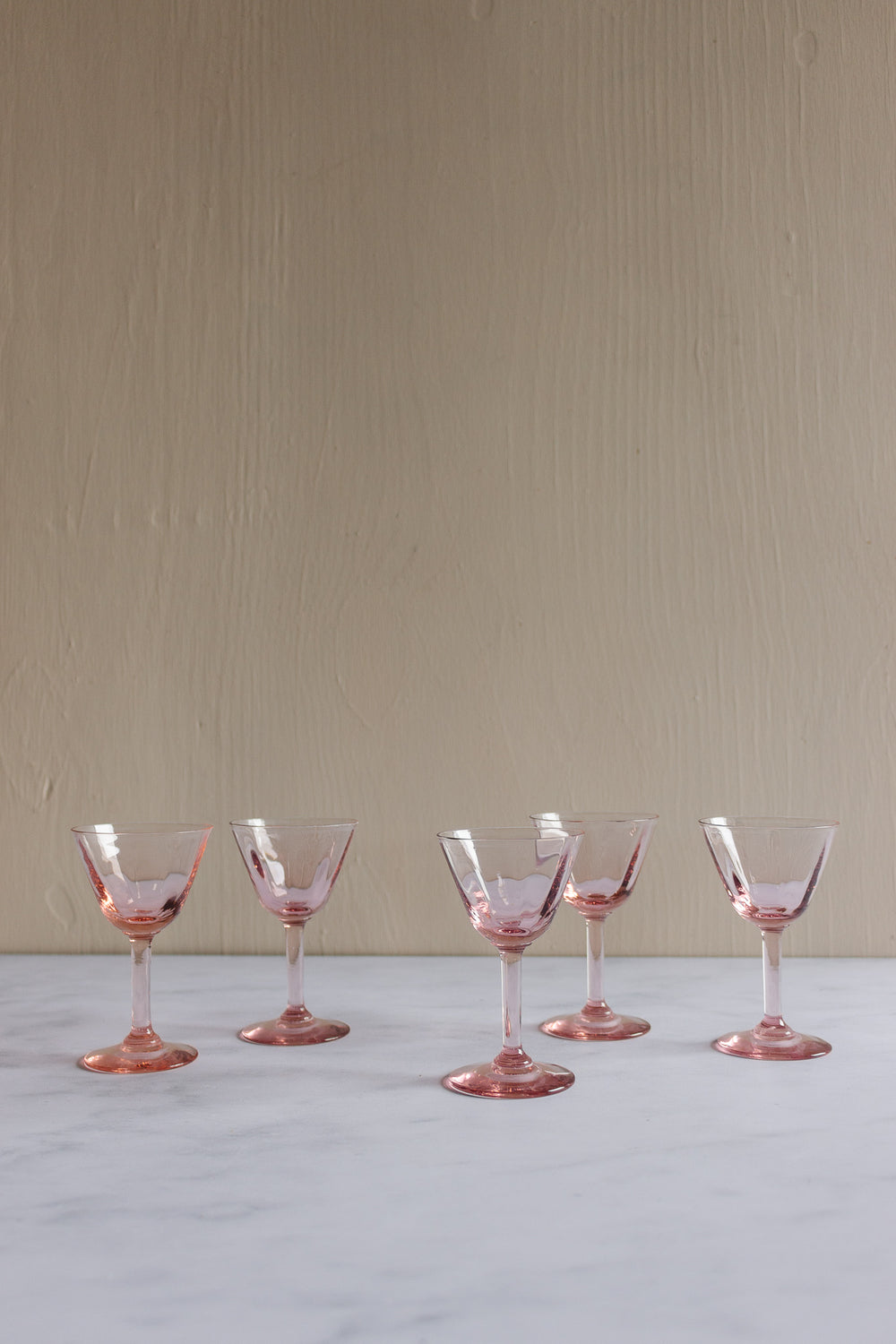 vintage french pink apéritif glasses