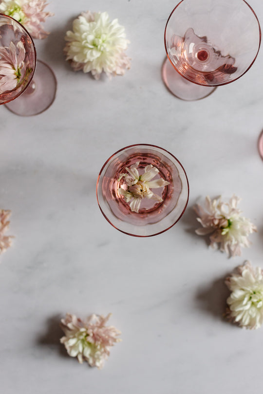 vintage french pink apéritif glasses