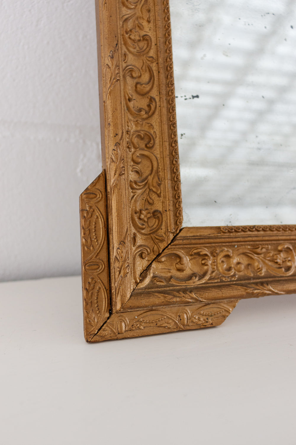 19th century French Louis XVI style gilt wood mirror