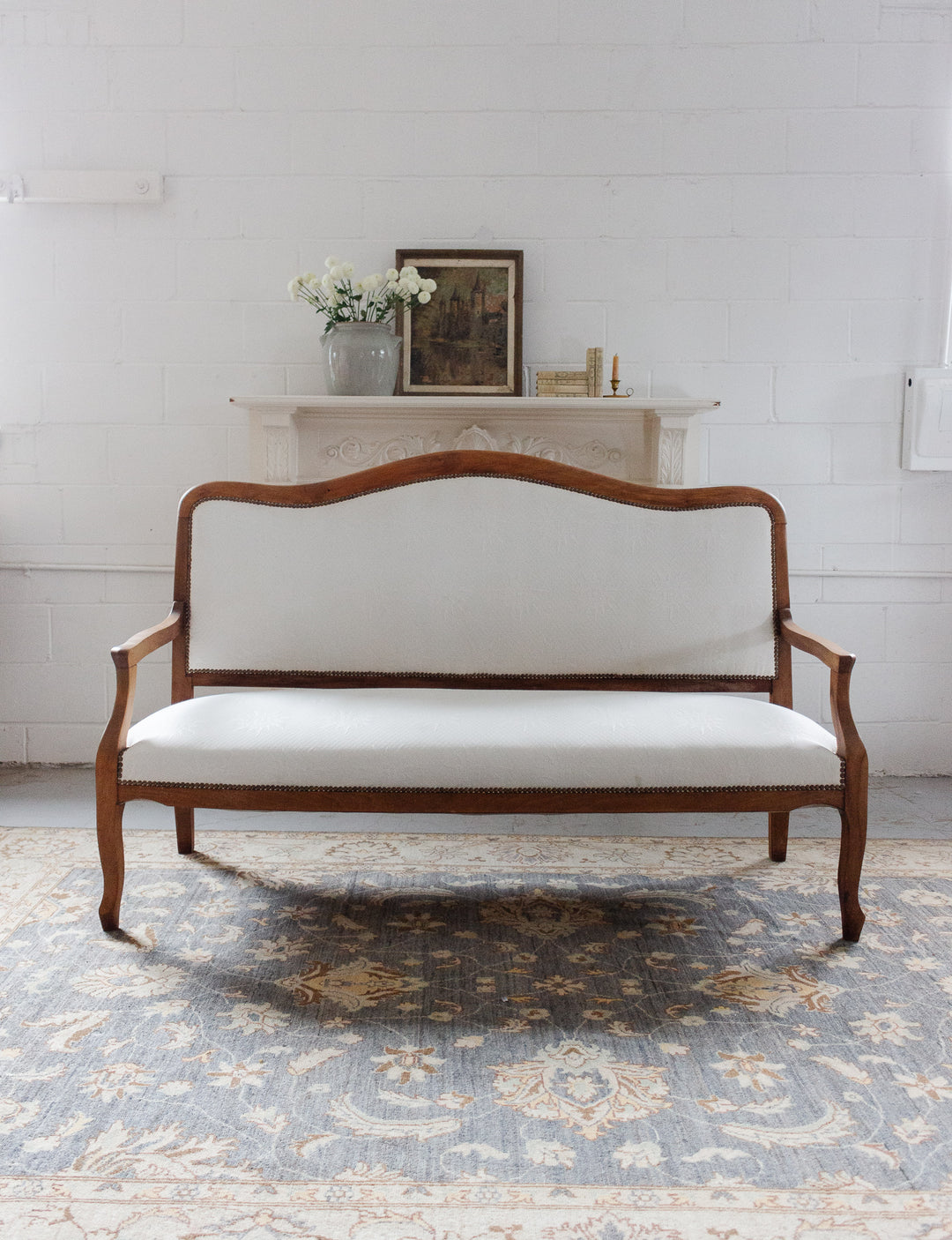 19th century french walnut louis philippe settee