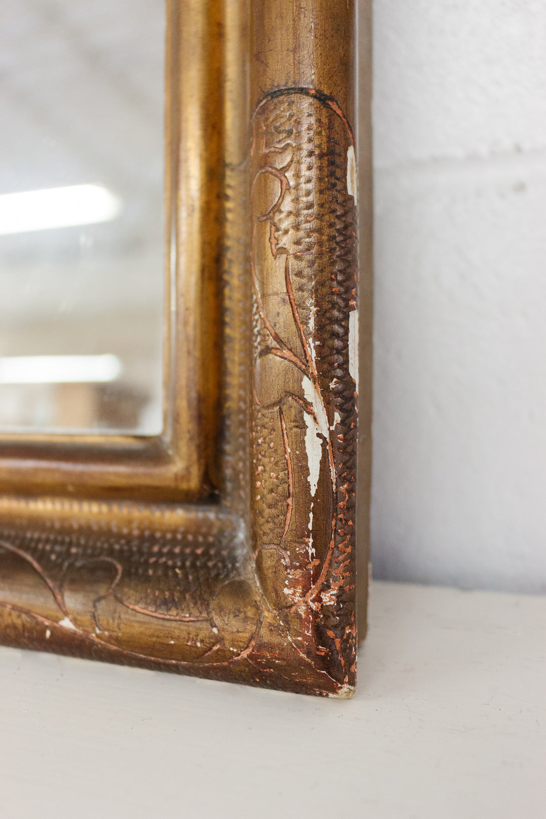 antique french stripped gilt mirror