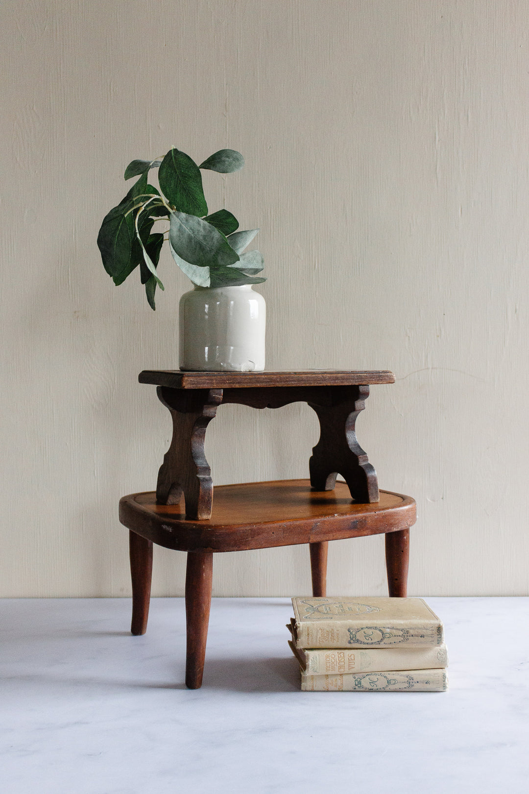 antique french petite foot stool