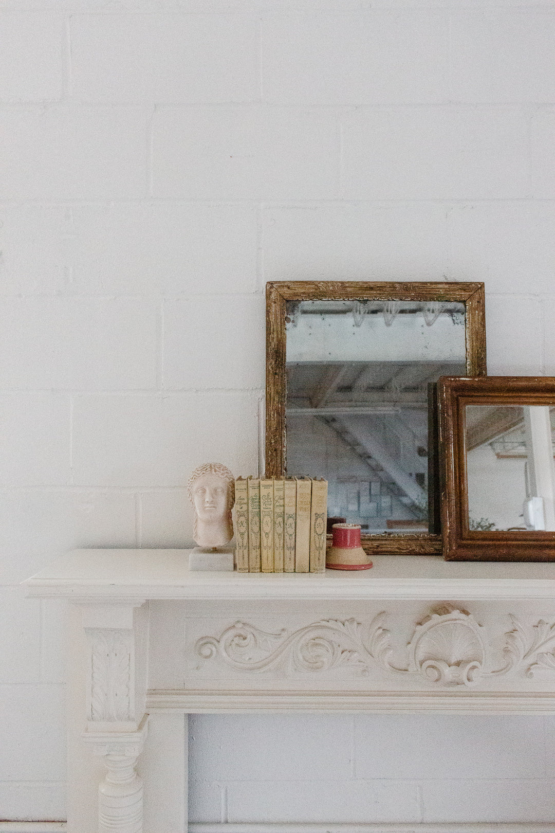 19th century french distressed gilt mirror