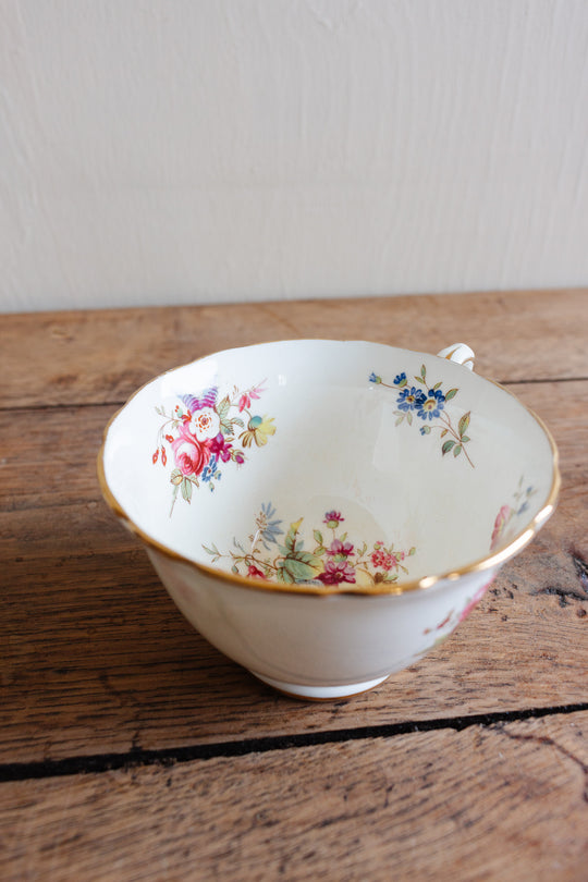 antique signed Hammersley "minuet" tea cups, set of three