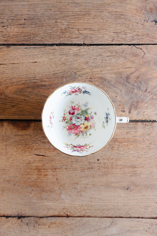 antique signed Hammersley "minuet" tea cups, set of three