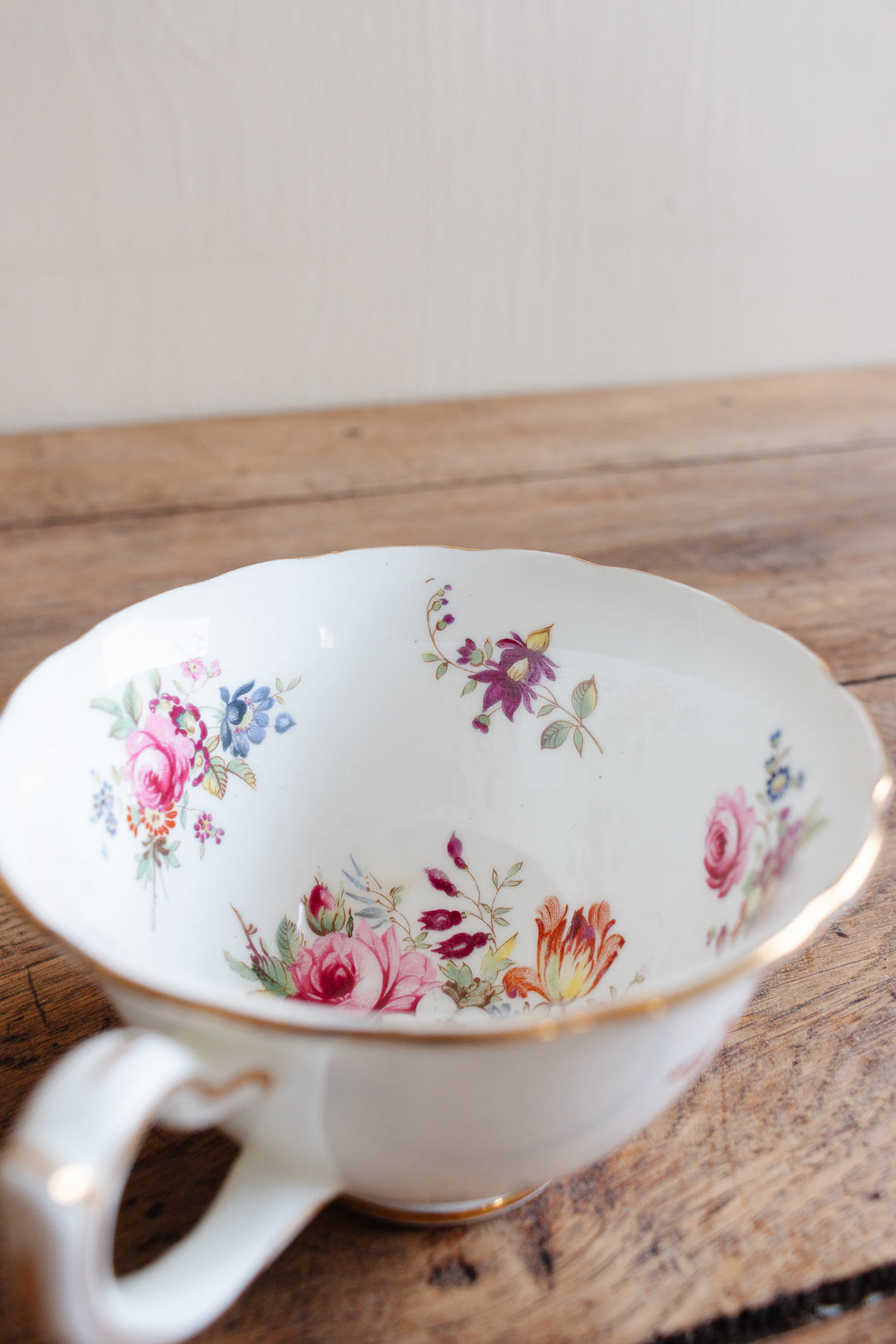 antique signed Hammersley "minuet" tea cups, set of three