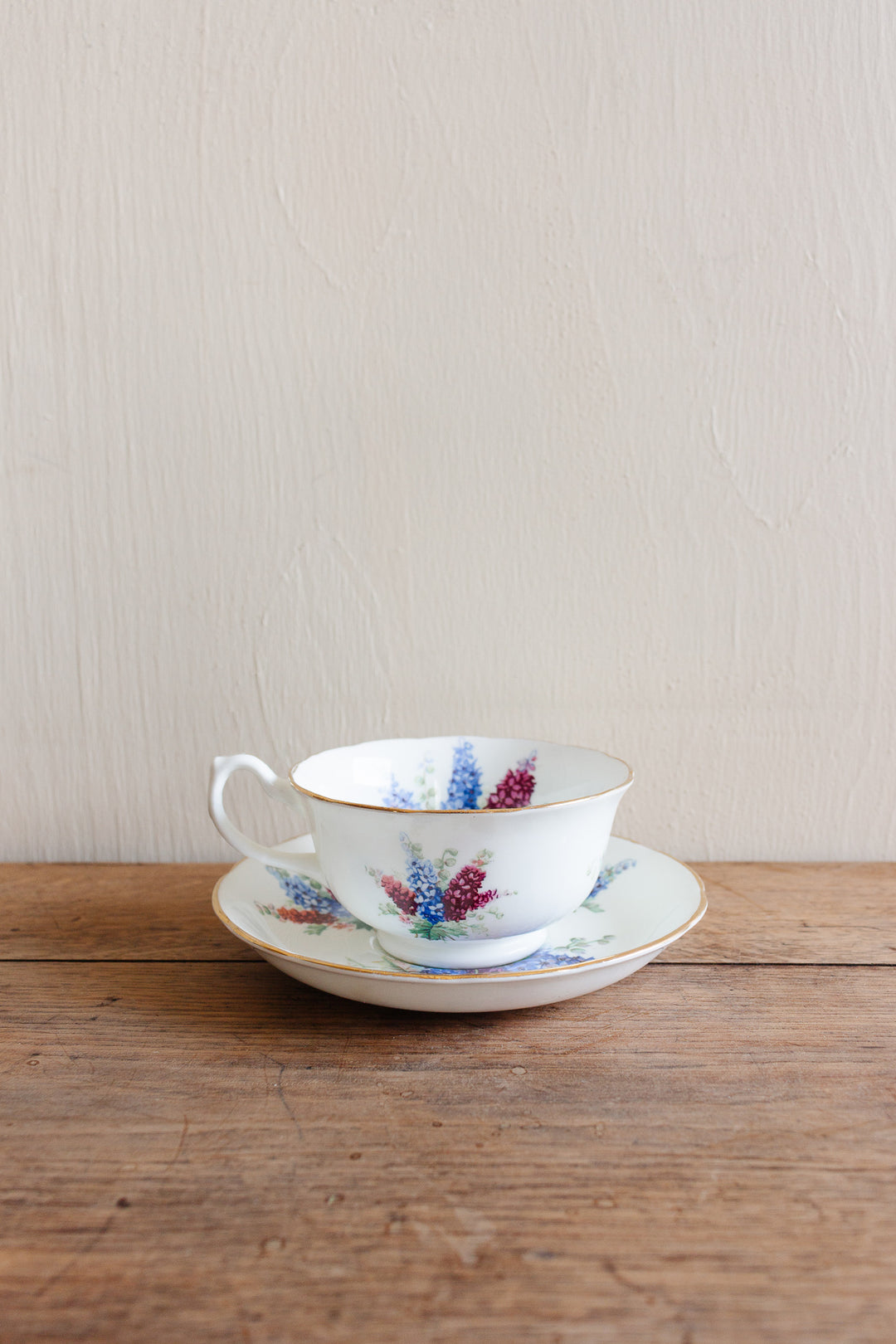 antique english Hammersley tea cup and saucer, lilacs