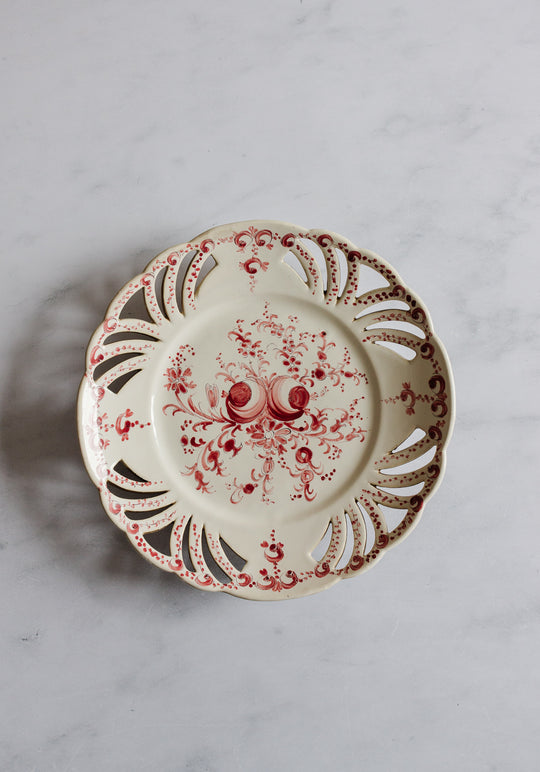 antique french transferware ribbon plate "vichy"