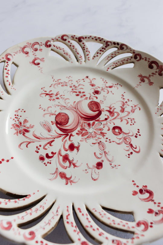 antique french transferware ribbon plate "vichy"