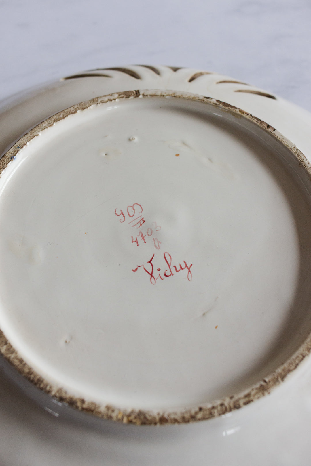 antique french transferware ribbon plate "vichy"