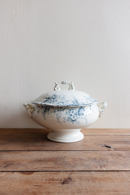 antique french transferware soupière