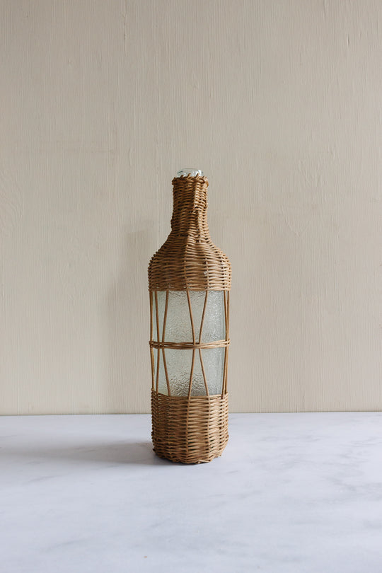 wicker wrapped bottle