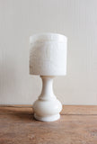 petite french carved alabaster table lamp