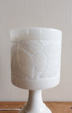 petite french carved alabaster table lamp