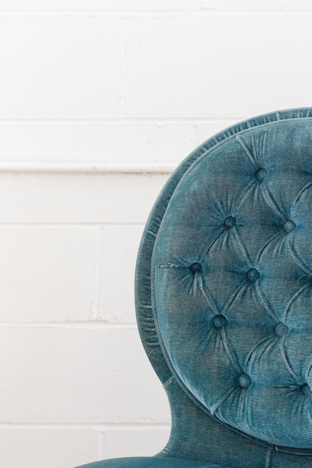 pair of vintage french "petite" velvet slipper chairs