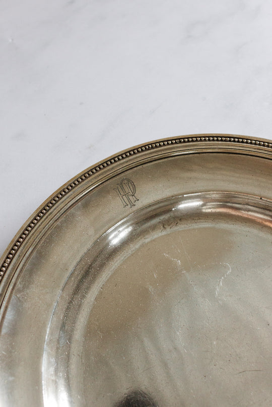 antique French hotel silver platter