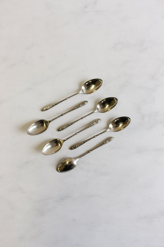 Antique French demitasse teaspoons, matching set of 6