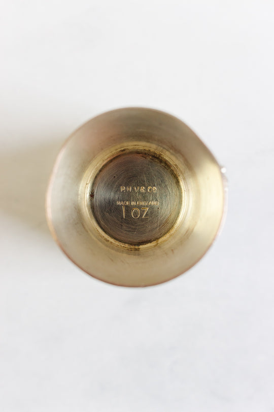 vintage English silver plate double jigger