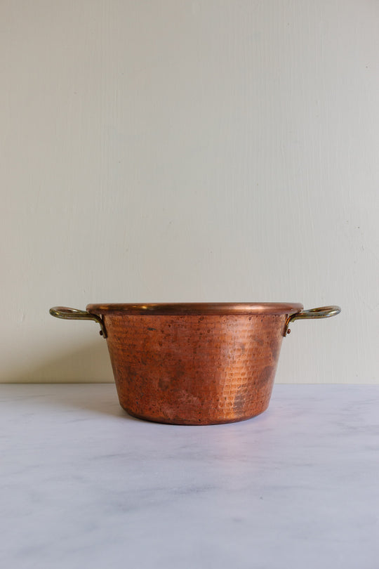 vintage french hammered copper pot