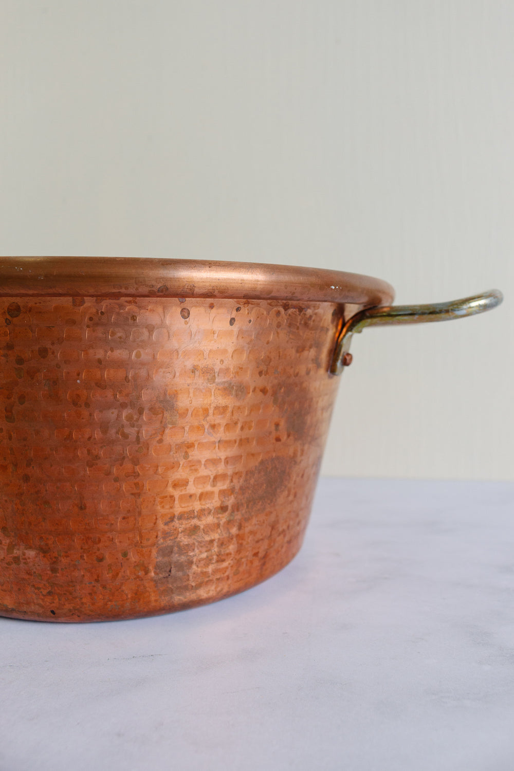 vintage french hammered copper pot