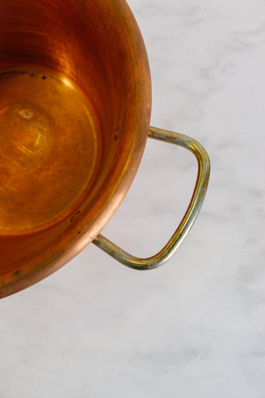 vintage french hammered copper pot
