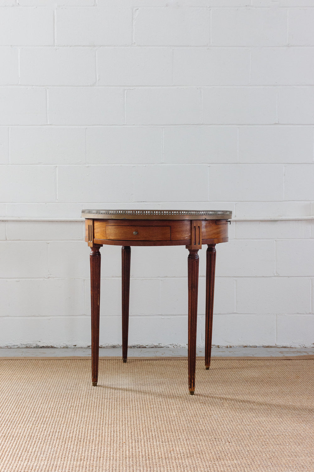 turn of the century French Louis XVI marble top table