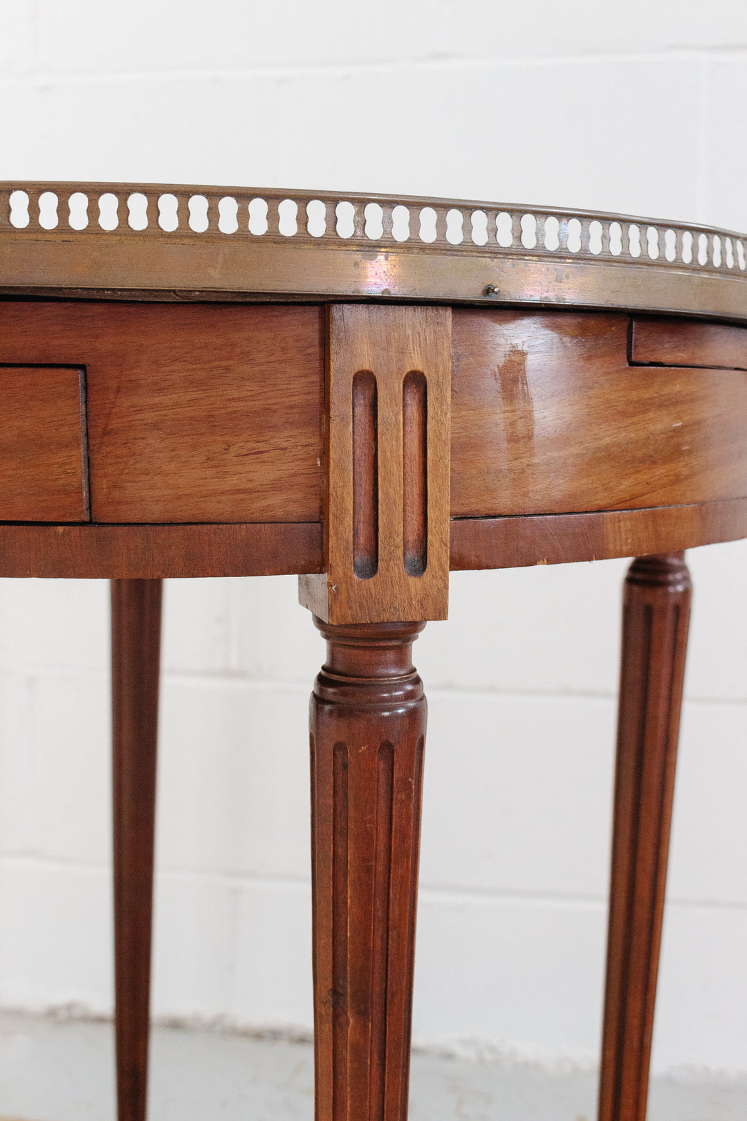 turn of the century French Louis XVI marble top table